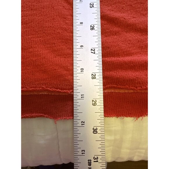 Braeve Womens M Long Sleeve Orange Rust Top Tunic V-Neck Button Cuff Raw Hem - Picture 6 of 8